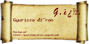 Gyuricza Áron névjegykártya